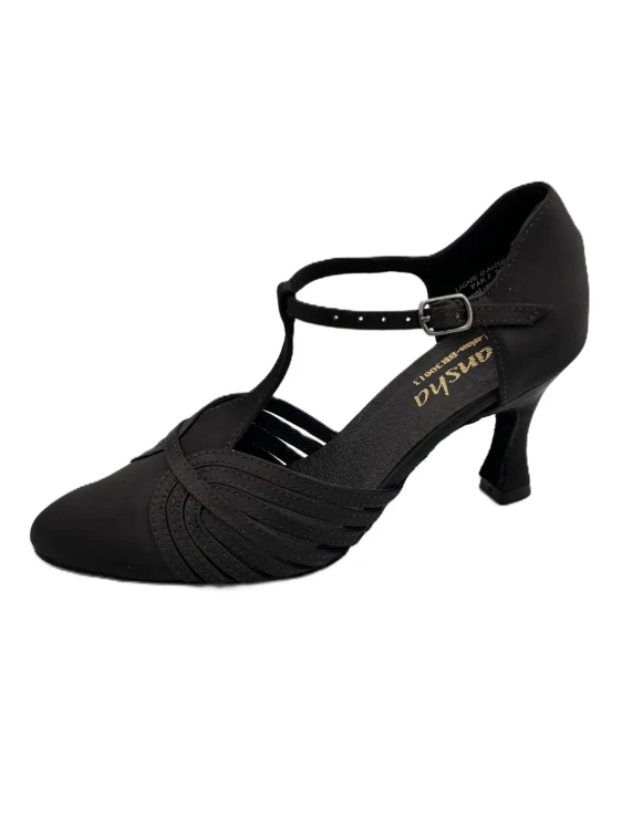 [01-30200130939300] Sansha Ballroom Ladies BR30013S suede sole Black 09 M LUISA.webp